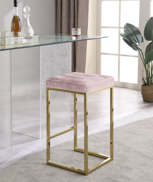 Nicola Pink Velvet Stool