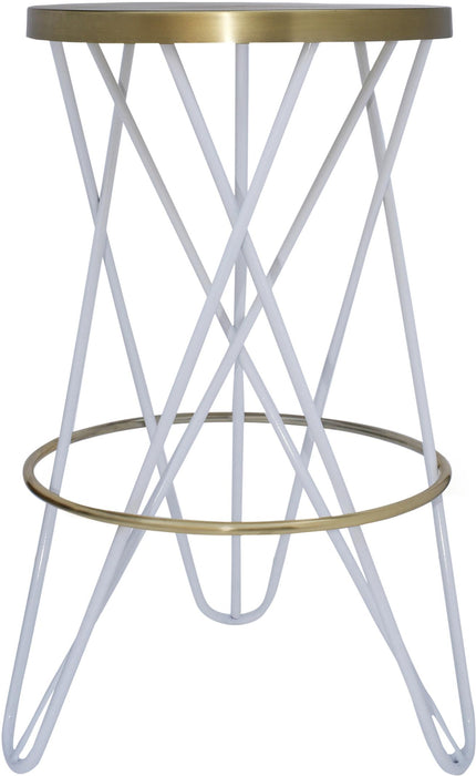 Mercury White / Gold Counter Stool