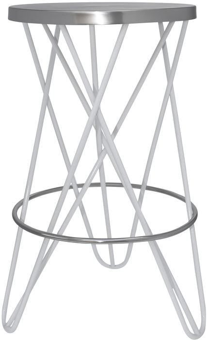 Mercury White / Silver Counter Stool