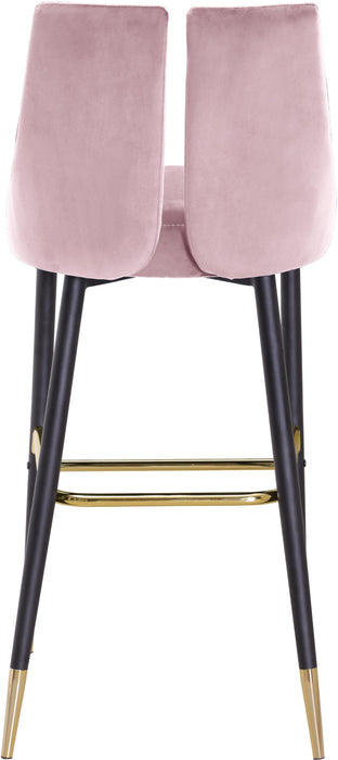 Sleek Pink Velvet Stool