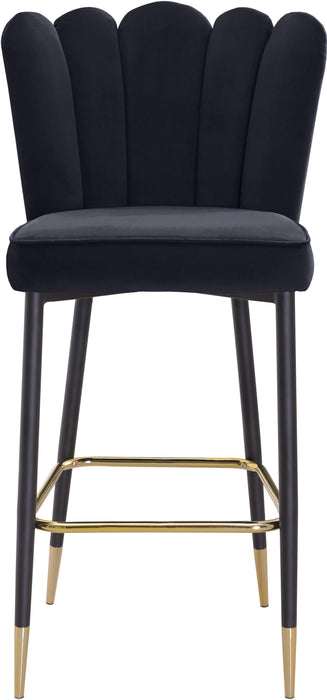 Lily Black Velvet Stool