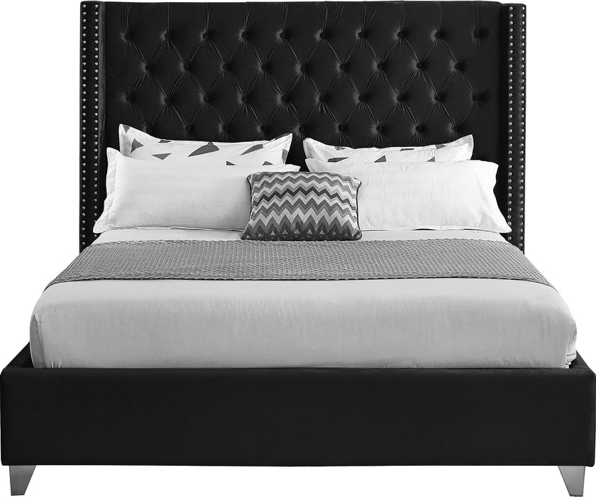 Aiden Black Velvet King Bed - Furniture Stars (Chicago, IL)