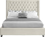Aiden Cream Velvet Queen Bed - Furniture Stars (Chicago, IL)