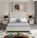 Aiden Cream Velvet Queen Bed - Furniture Stars (Chicago, IL)