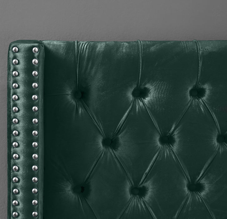 Aiden Green Velvet King Bed - Furniture Stars (Chicago, IL)