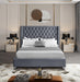 Aiden Grey Velvet Queen Bed - Furniture Stars (Chicago, IL)
