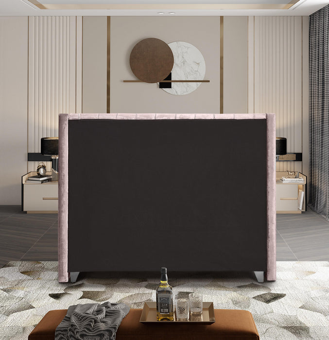 Aiden Pink Velvet King Bed - Furniture Stars (Chicago, IL)