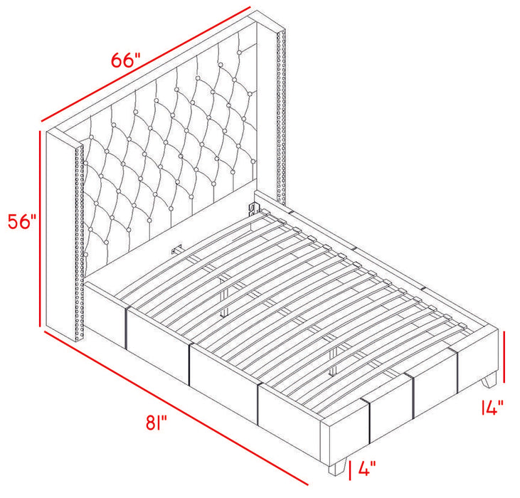 Ashton Grey Linen Full Bed - Furniture Stars (Chicago, IL)