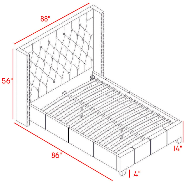 Ashton Grey Linen King Bed - Furniture Stars (Chicago, IL)