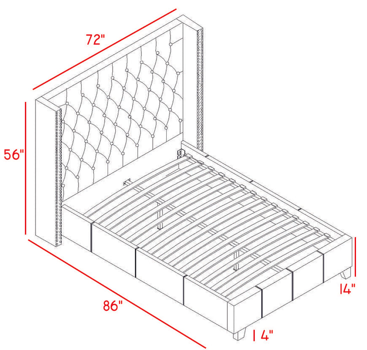 Ashton Grey Linen Queen Bed - Furniture Stars (Chicago, IL)