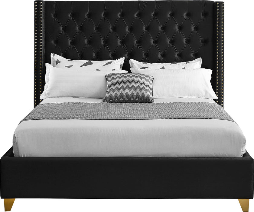 Barolo Black Velvet King Bed - Furniture Stars (Chicago, IL)