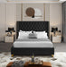 Barolo Black Velvet Queen Bed - Furniture Stars (Chicago, IL)