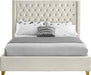 Barolo Cream Velvet Queen Bed - Furniture Stars (Chicago, IL)