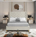 Barolo Cream Velvet Queen Bed - Furniture Stars (Chicago, IL)