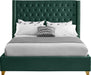 Barolo Green Velvet Queen Bed - Furniture Stars (Chicago, IL)