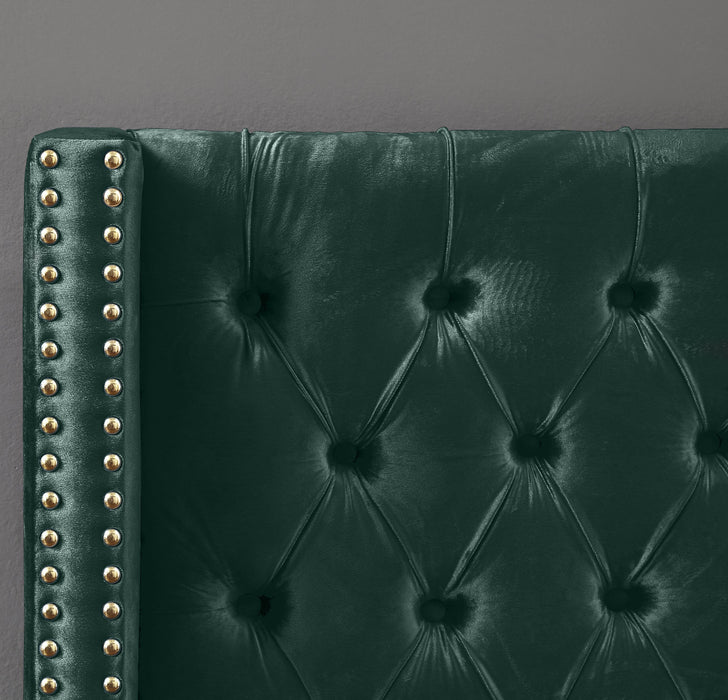 Barolo Green Velvet King Bed - Furniture Stars (Chicago, IL)