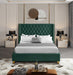 Barolo Green Velvet Queen Bed - Furniture Stars (Chicago, IL)