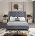 Barolo Grey Velvet Queen Bed - Furniture Stars (Chicago, IL)