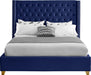 Barolo Navy Velvet King Bed - Furniture Stars (Chicago, IL)