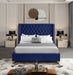 Barolo Navy Velvet King Bed - Furniture Stars (Chicago, IL)