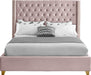 Barolo Pink Velvet Queen Bed - Furniture Stars (Chicago, IL)