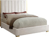 Becca Cream Velvet Queen Bed - Furniture Stars (Chicago, IL)