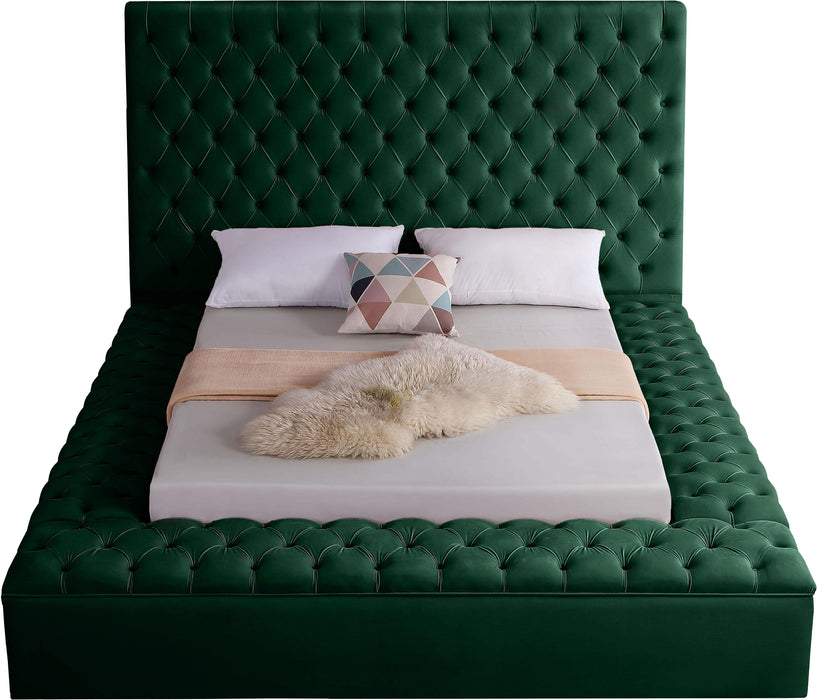Bliss Green Velvet King Bed (3 Boxes) - Furniture Stars (Chicago, IL)