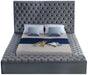Bliss Grey Velvet Queen Bed (3 Boxes) - Furniture Stars (Chicago, IL)