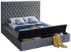 Bliss Grey Velvet Queen Bed (3 Boxes) - Furniture Stars (Chicago, IL)