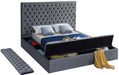Bliss Grey Velvet Queen Bed (3 Boxes) - Furniture Stars (Chicago, IL)