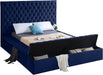 Bliss Navy Velvet Queen Bed (3 Boxes) - Furniture Stars (Chicago, IL)