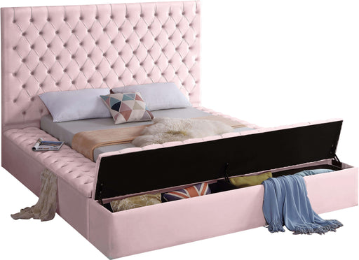 Bliss Pink Velvet King Bed (3 Boxes) - Furniture Stars (Chicago, IL)