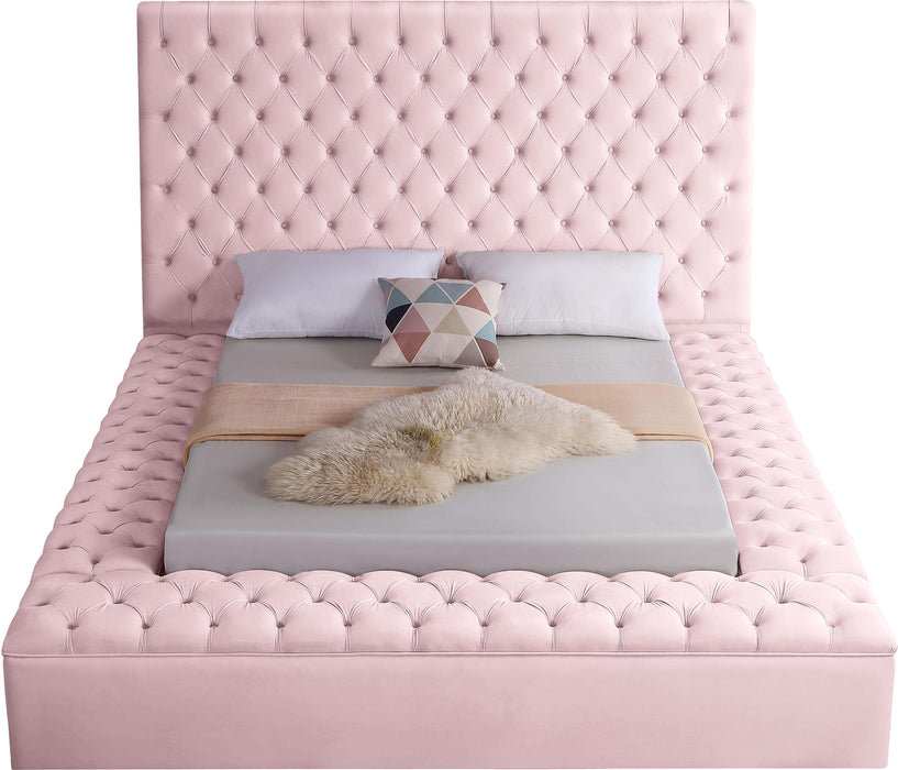 Bliss Pink Velvet King Bed (3 Boxes) - Furniture Stars (Chicago, IL)