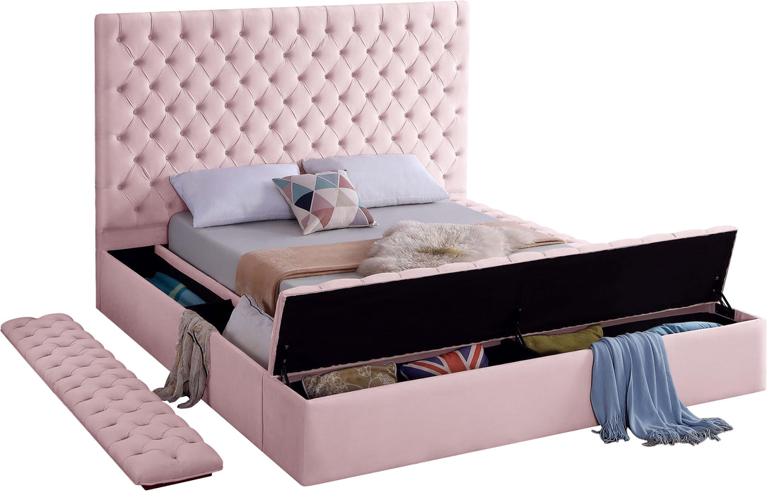 Bliss Pink Velvet King Bed (3 Boxes) - Furniture Stars (Chicago, IL)