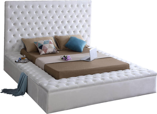 Bliss White Velvet King Bed (3 Boxes) - Furniture Stars (Chicago, IL)