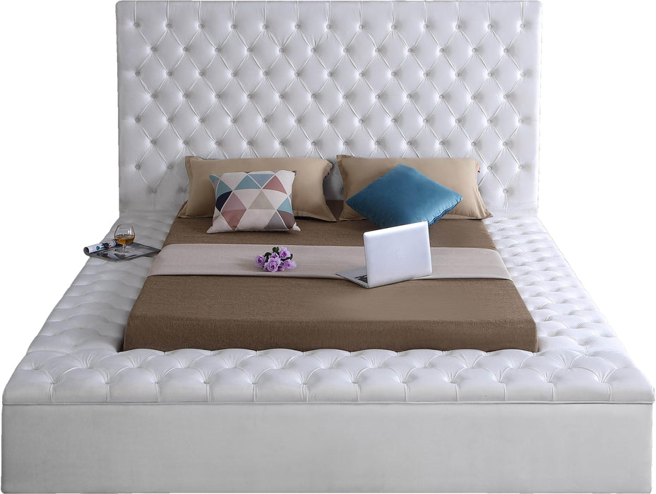 Bliss White Velvet Queen Bed (3 Boxes) - Furniture Stars (Chicago, IL)