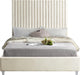 Candace Cream Velvet King Bed - Furniture Stars (Chicago, IL)