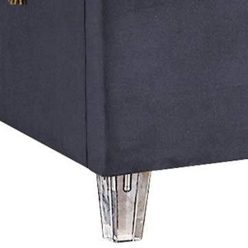 Candace Grey Velvet Queen Bed - Furniture Stars (Chicago, IL)