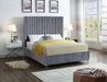 Candace Grey Velvet Queen Bed - Furniture Stars (Chicago, IL)