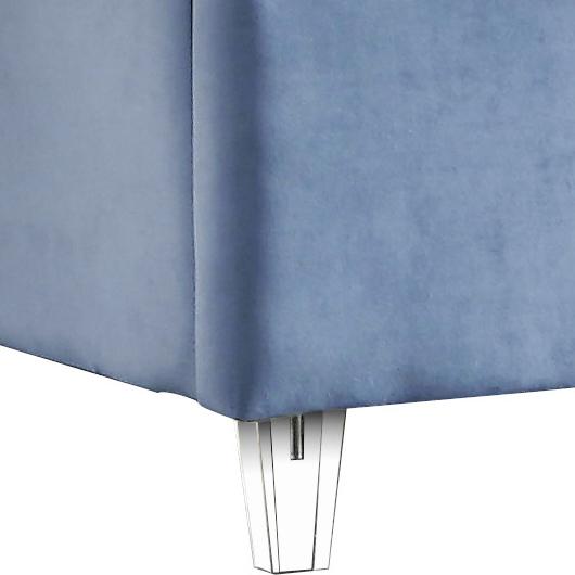 Candace Sky Blue Velvet Twin Bed - Furniture Stars (Chicago, IL)
