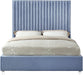 Candace Sky Blue Velvet Queen Bed - Furniture Stars (Chicago, IL)