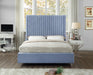 Candace Sky Blue Velvet Queen Bed - Furniture Stars (Chicago, IL)
