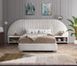 Cleo Cream Velvet Queen Bed (3 Boxes) - Furniture Stars (Chicago, IL)