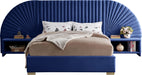 Cleo Navy Velvet Queen Bed (3 Boxes) - Furniture Stars (Chicago, IL)