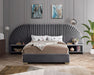Cleo Grey Velvet Queen Bed (3 Boxes) - Furniture Stars (Chicago, IL)