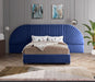Cleo Navy Velvet Queen Bed (3 Boxes) - Furniture Stars (Chicago, IL)