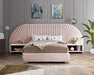 Cleo Pink Velvet Queen Bed (3 Boxes) - Furniture Stars (Chicago, IL)