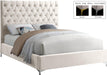 Cruz Cream Velvet Queen Bed - Furniture Stars (Chicago, IL)