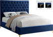 Cruz Navy Velvet King Bed - Furniture Stars (Chicago, IL)