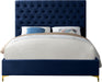 Cruz Navy Velvet King Bed - Furniture Stars (Chicago, IL)